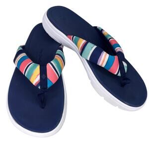 Vera Bradley Cloud Striped Flip Flop Sandals Navy 11